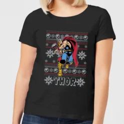 Marvel Thor Women's Christmas T-Shirt - Black