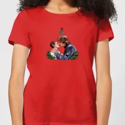 Star Wars Mistletoe Kiss Women's Christmas T-Shirt - Red
