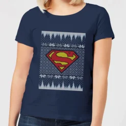 DC COMICS DC Superman Knit Women's Christmas T-Shirt - Navy