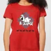 Disney Frozen Olaf And Snowmen Women's Christmas T-Shirt - Red