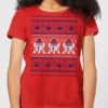 Star Wars R2-D2 Knit Women's Christmas T-Shirt - Red