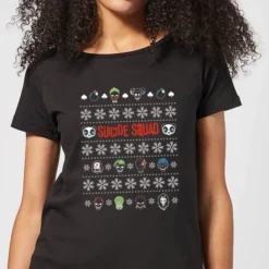DC COMICS DC Suicide Squad Women's Christmas T-Shirt - Black