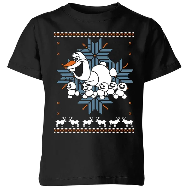 Disney Frozen Olaf And Snowmen Kids' Christmas T-Shirt - Black 1 Disney Frozen Olaf And Snowmen Kids' Christmas T-Shirt - Black