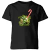 Star Wars Candy Cane Yoda Kids' Christmas T-Shirt - Black