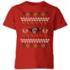 Star Wars Yoda Knit Kids' Christmas T-Shirt - Red