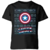 Marvel Captain America Kids' Christmas T-Shirt - Black