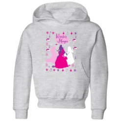 Disney Princess Silhouettes Kids' Christmas Hoodie - Grey