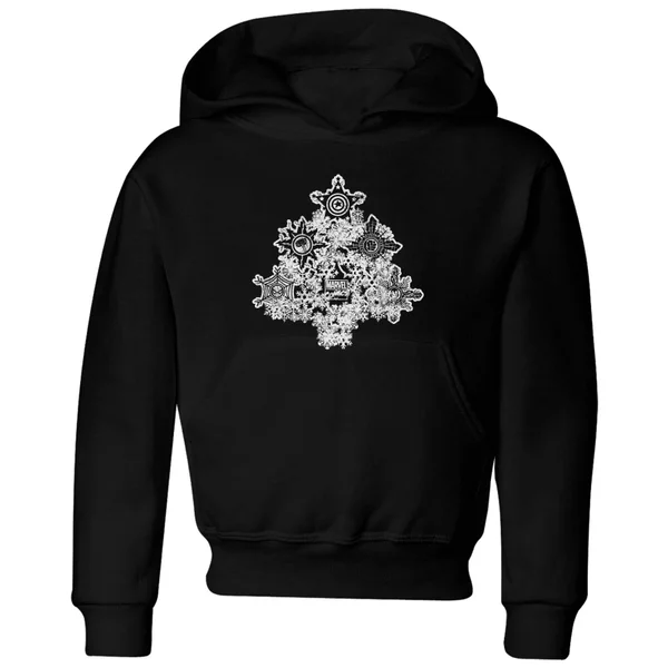 Marvel Shields Snowflakes Kids' Christmas Hoodie - Black 1 Marvel Shields Snowflakes Kids' Christmas Hoodie - Black