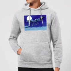 Star Wars AT-AT Darth Vader Sleigh Christmas Hoodie - Grey