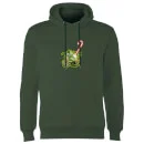 Star Wars Candy Cane Yoda Christmas Hoodie - Forest Green 4 Star Wars Candy Cane Yoda Christmas Hoodie - Forest Green - Image 4
