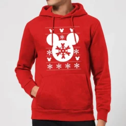 Disney Snowflake Silhouette Christmas Hoodie - Red
