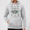 Star Wars Yoda Face Knit Christmas Hoodie - Grey