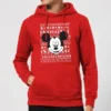 Disney Mickey Face Christmas Hoodie - Red