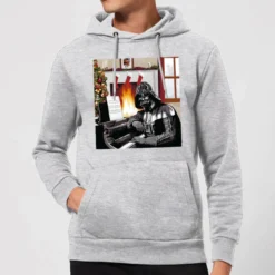 Star Wars Darth Vader Piano Player Christmas Hoodie - Grey