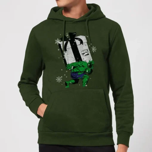 Marvel The Incredible Hulk Christmas Present Christmas Hoodie - Forest Green -STAR WARS Store 11969689 1604627086357069