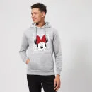 Disney Minnie Face Christmas Hoodie - Grey 3 Disney Minnie Face Christmas Hoodie - Grey - Image 3