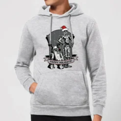 Star Wars Happy Holidays Droids Christmas Hoodie - Grey