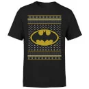 DC Comics Batman Knit Men's Christmas T-Shirt In Black 5 DC Comics Batman Knit Men's Christmas T-Shirt In Black - Image 5