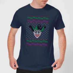 DC COMICS DC Joker Knit Men's Christmas T-Shirt - Navy