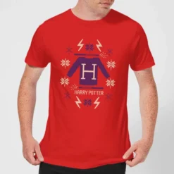 Harry Potter Christmas Sweater Men's T-Shirt - Red