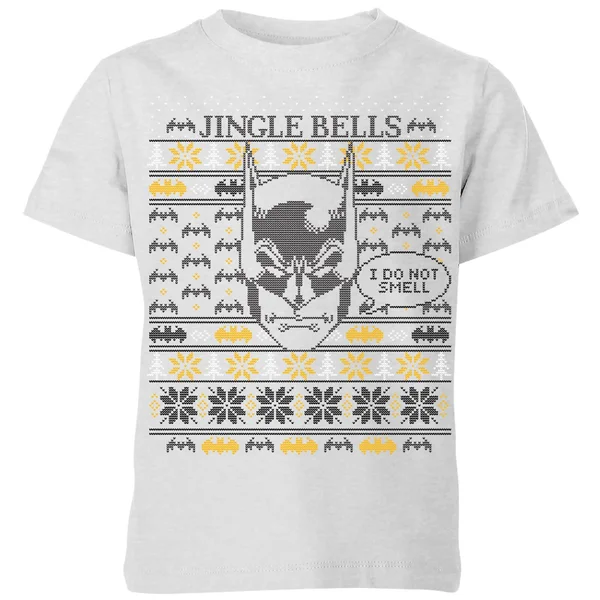 DC Comics Batman I Do Not Smell Kids' Christmas T-Shirt In Grey 1 DC Comics Batman I Do Not Smell Kids' Christmas T-Shirt In Grey