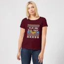DC COMICS Wonder Woman 'Sleigh All Day Women's Christmas T-Shirt - Burgundy 3 DC COMICS Wonder Woman 'Sleigh All Day Women's Christmas T-Shirt - Burgundy - Image 3